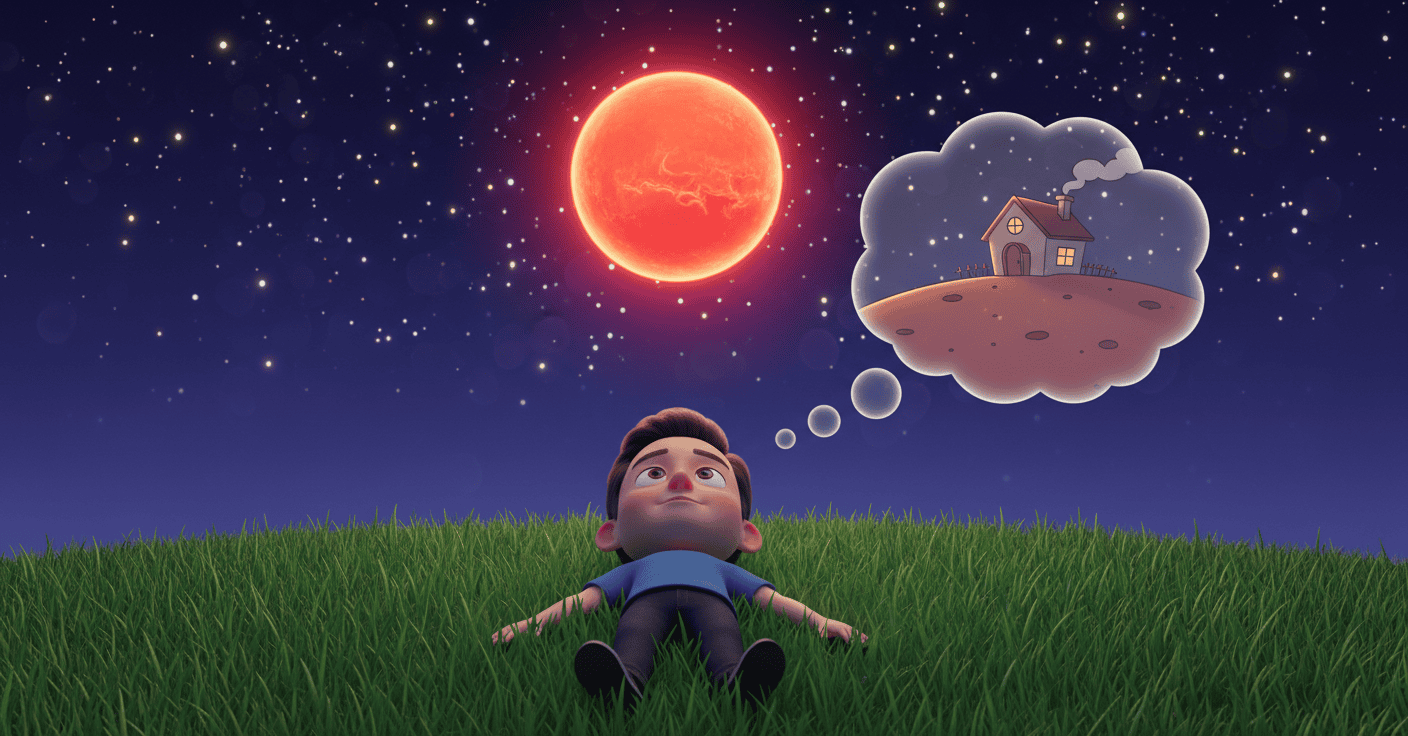 As a kid · Looking up at the stars